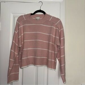 Elegant Pink Striped Sweater